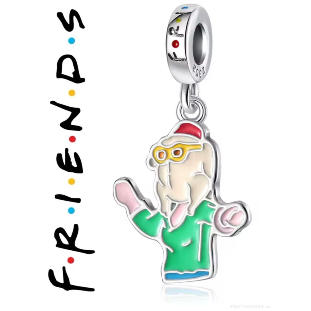 NWOT Friends TV Series Turkey Head Monica Pandora FIT Silver Charm